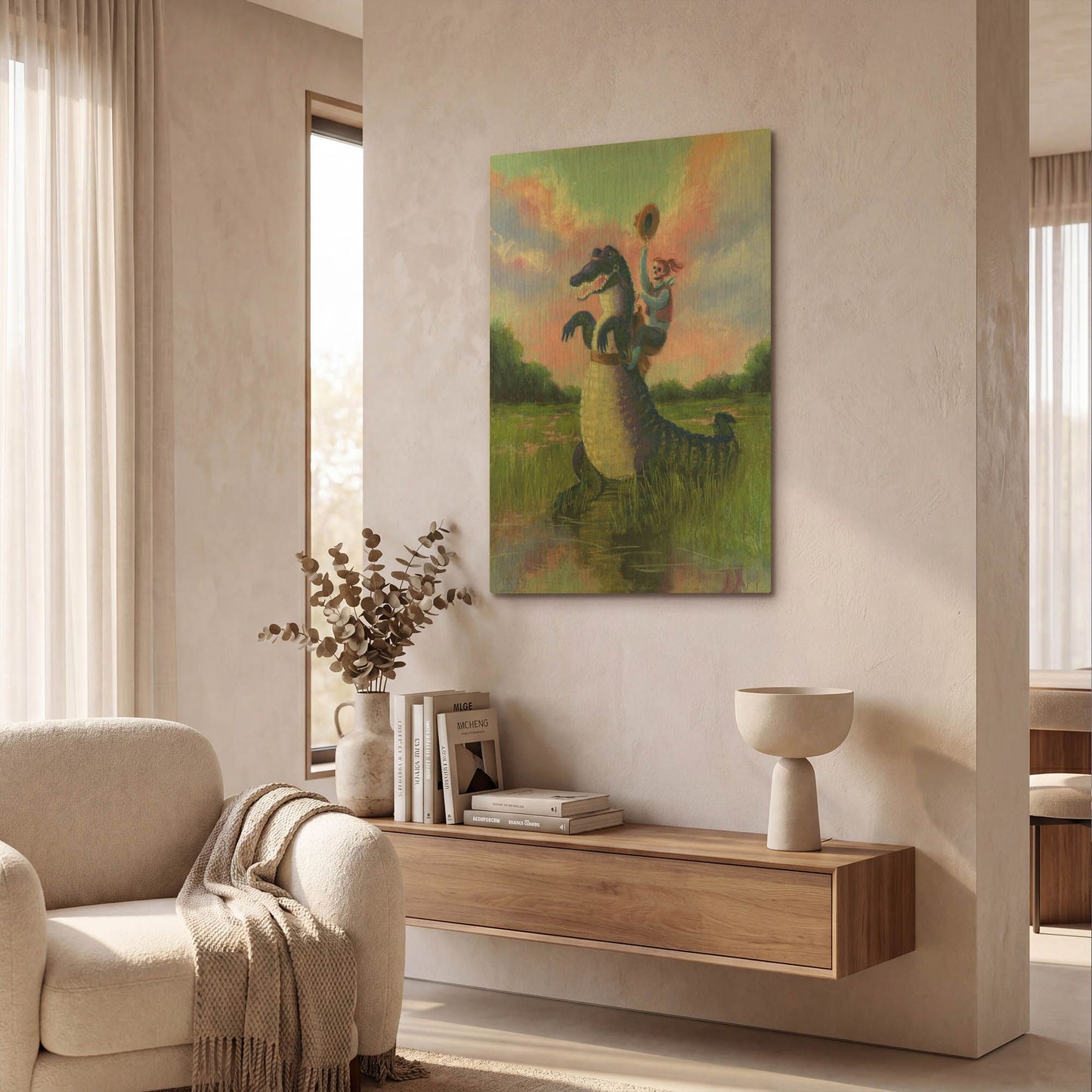 'Forever Your Gator Girl' By Marie Marfia Fine Art Gold Metal Wall Art