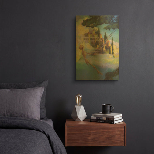 'Swingin-Skelly' By Marie Marfia Fine Art Gold Metal Wall Art