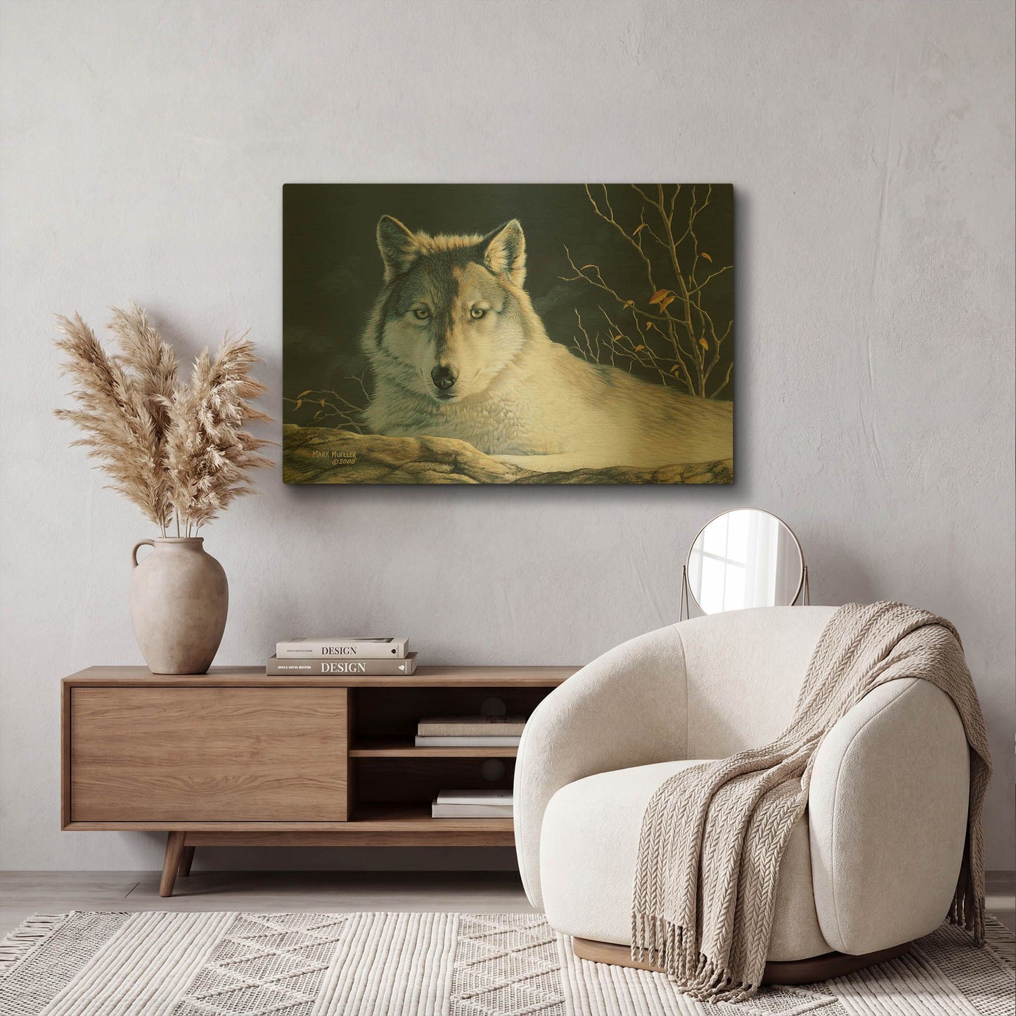 'Watchful Eyes - Gray Wolf' By Mark Mueller Wildlife Art Gold Metal Wall Art