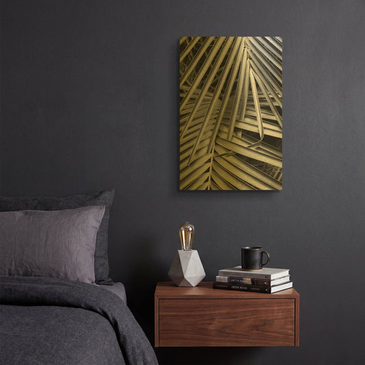'Cycad, Michigan 80' By Monte Nagler Gold Metal Wall Art