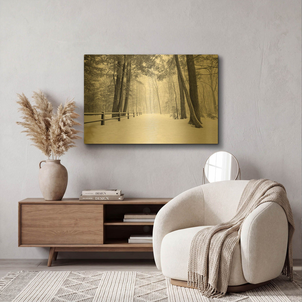 'Winter' By Monte Nagler Gold Metal Wall Art