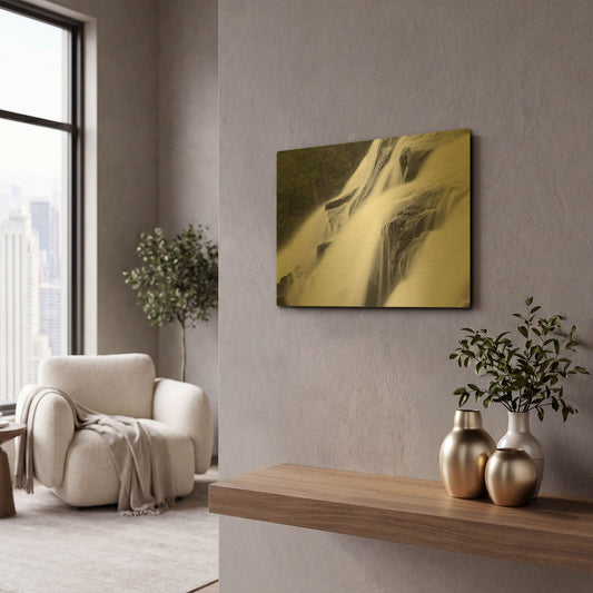 'Bond Falls Detail 2' By Monte Nagler Gold Metal Wall Art