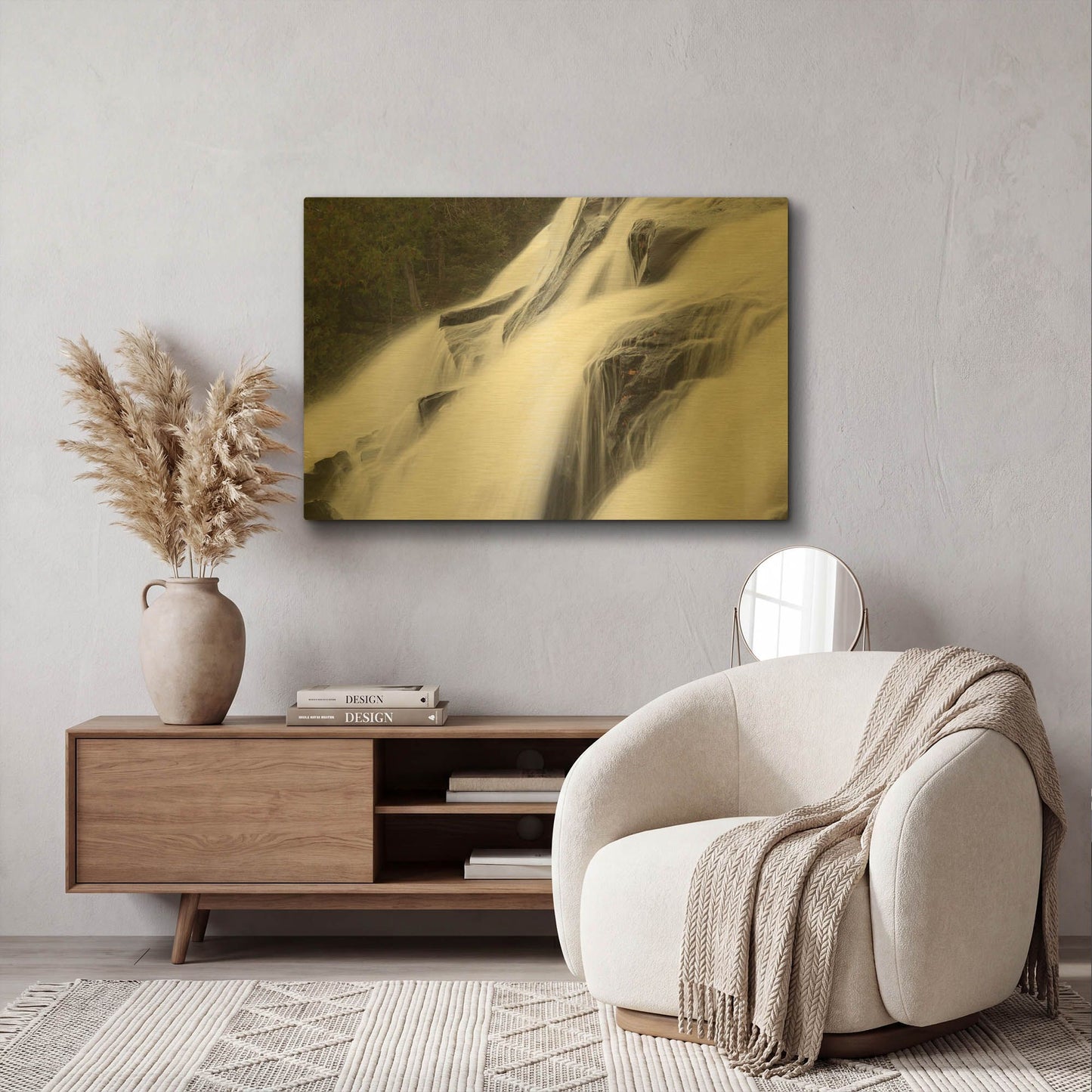 'Bond Falls Detail 2' By Monte Nagler Gold Metal Wall Art
