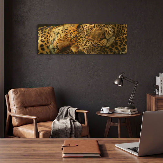 'Two Sleepers Cheetahs' By Murray Henderson Fine Art Gold Metal Wall Art