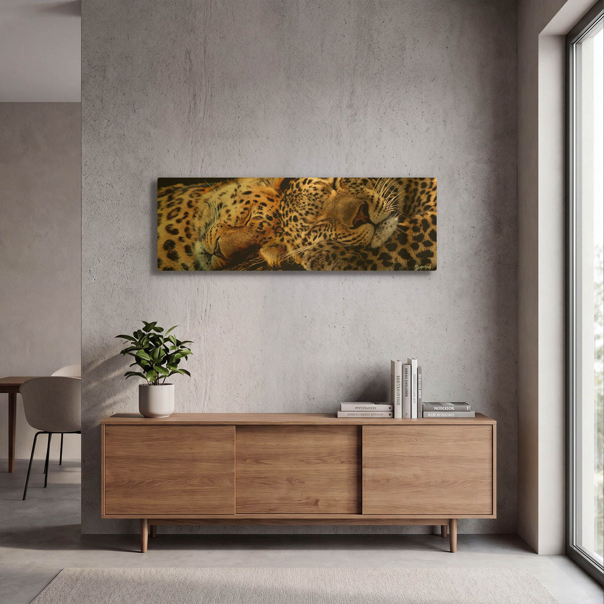 'Two Sleepers Cheetahs' By Murray Henderson Fine Art Gold Metal Wall Art