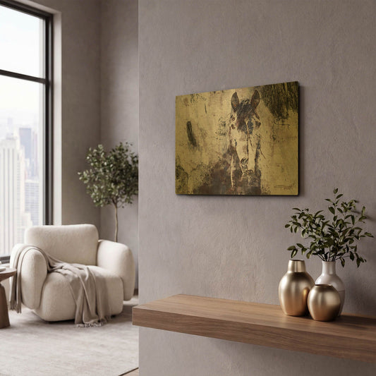 'Mustang Horse 22' By Irena Orlov Gold Metal Wall Art