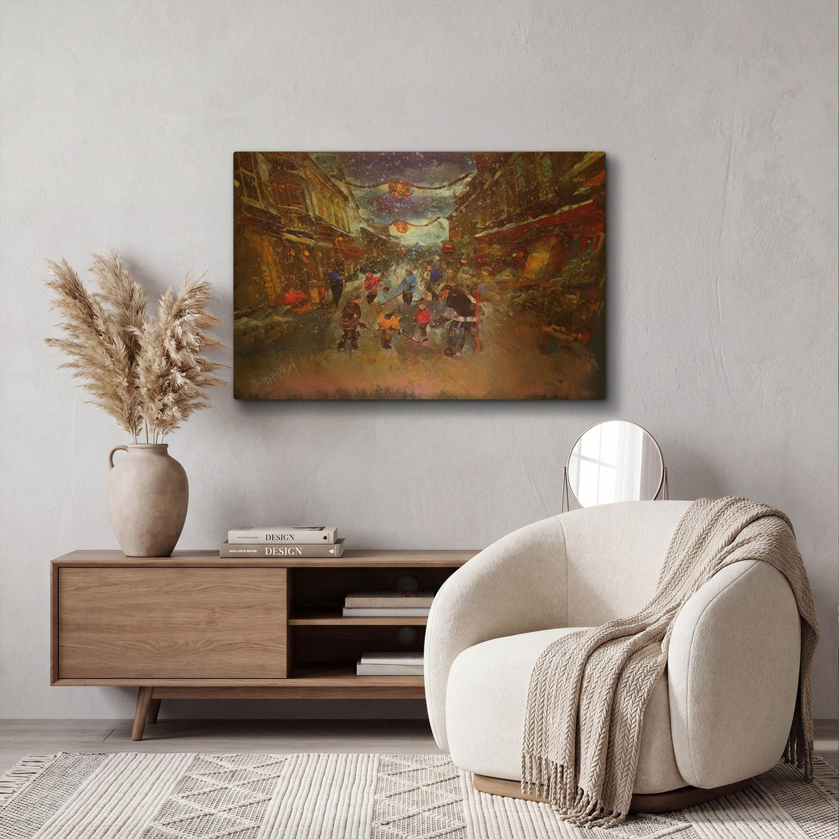 'Street Game 2' By Murray Henderson Fine Art Gold Metal Wall Art