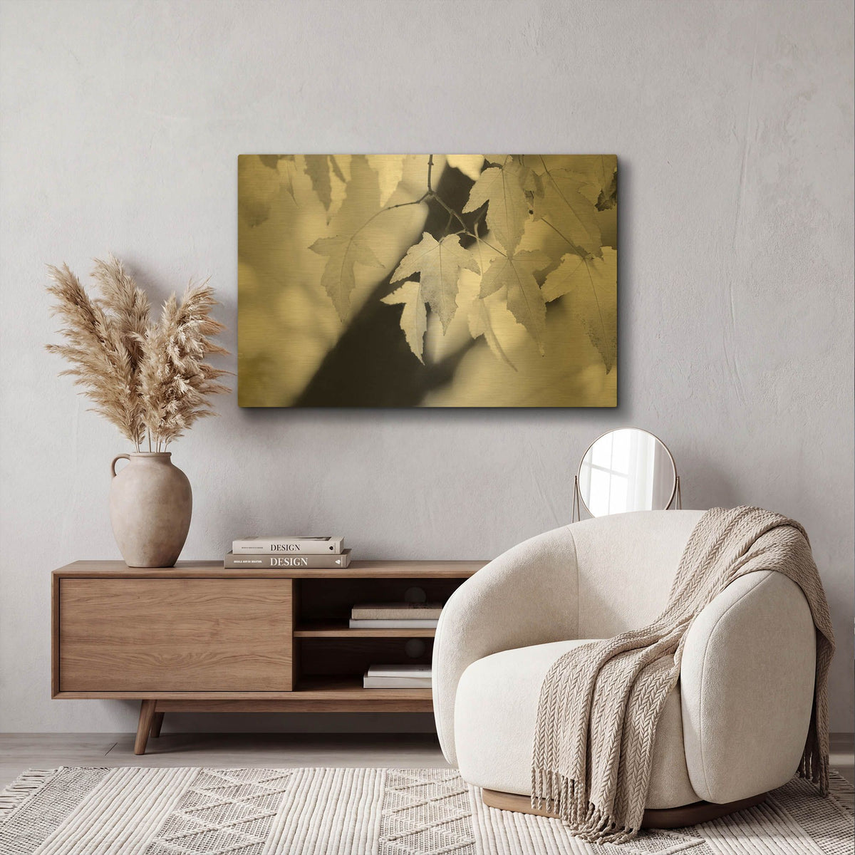 'Leaves and Light' By Nicholas Bell Photography Gold Metal Wall Art