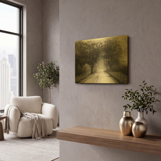 'Sparks Lane' By Nicholas Bell Photography Gold Metal Wall Art
