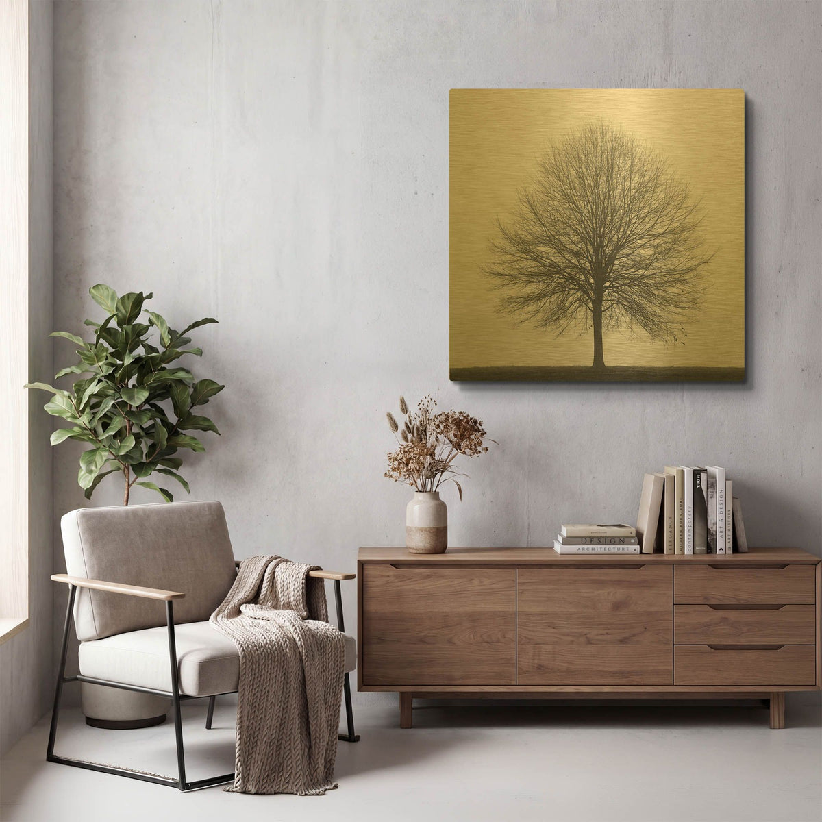 'Winter Trio I' By Nicholas Bell Photography Gold Metal Wall Art