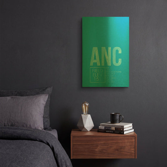 'ANC ATC' By O8 Left Gold Metal Wall Art