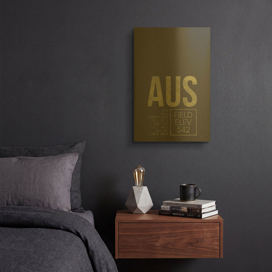 'AUS ATC' By O8 Left Gold Metal Wall Art