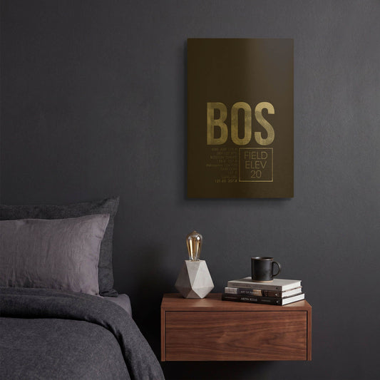 'BOS ATC' By O8 Left Gold Metal Wall Art
