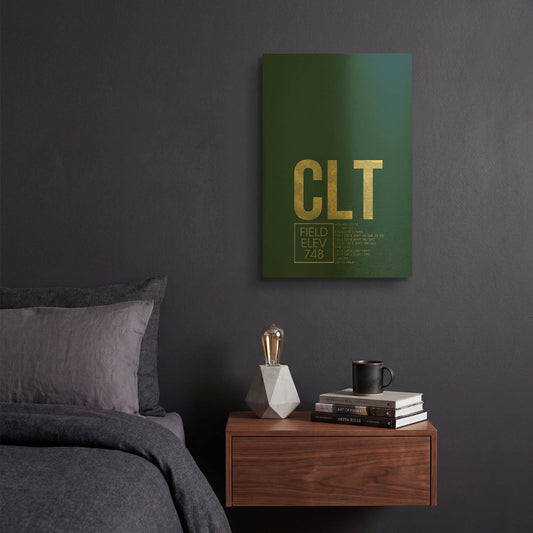 'CLT ATC' By O8 Left Gold Metal Wall Art