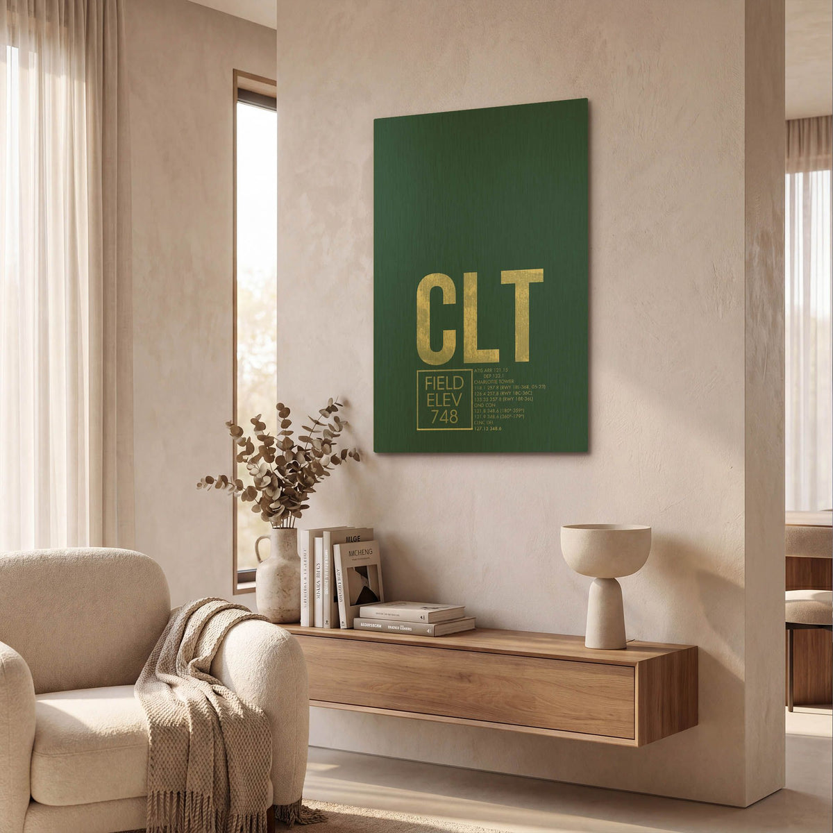 'CLT ATC' By O8 Left Gold Metal Wall Art