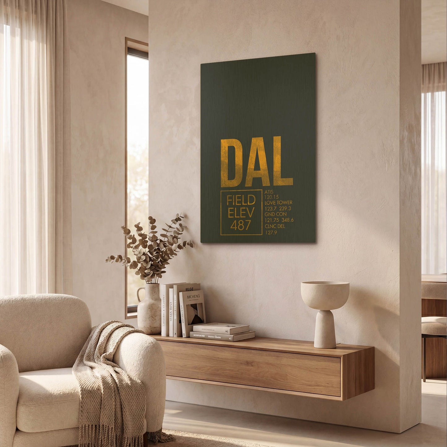 'DAL ATC' By O8 Left Gold Metal Wall Art