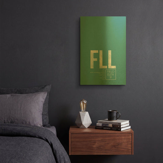 'FLL ATC' By O8 Left Gold Metal Wall Art