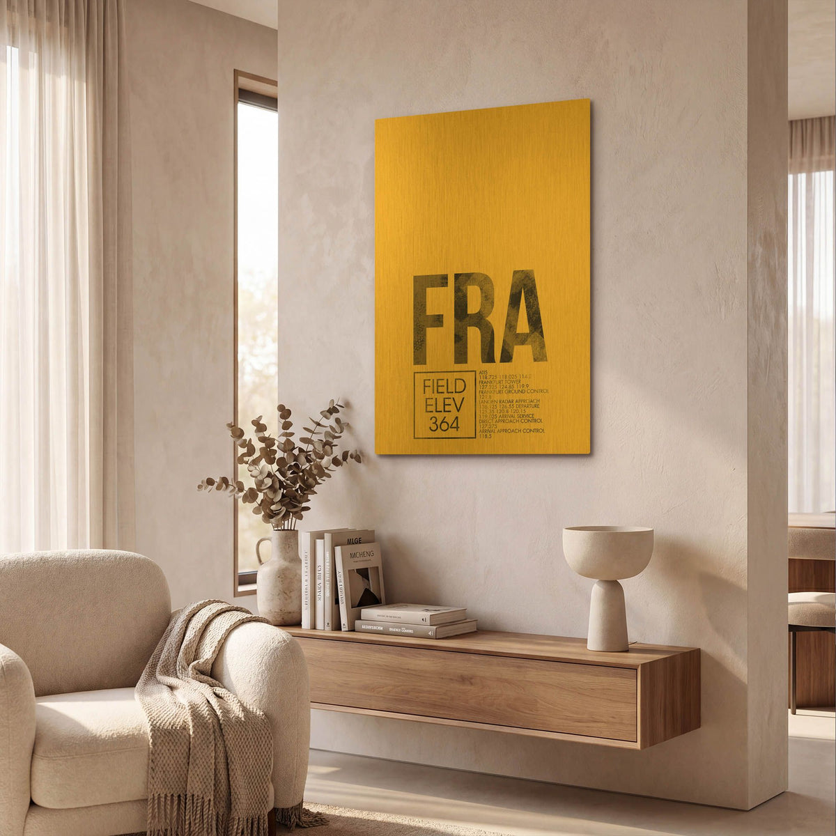 'FRA ATC' By O8 Left Gold Metal Wall Art