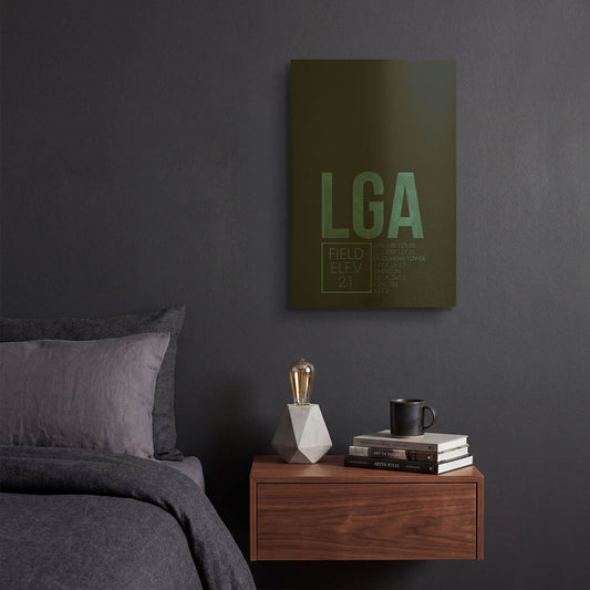 'LGA ATC' By O8 Left Gold Metal Wall Art
