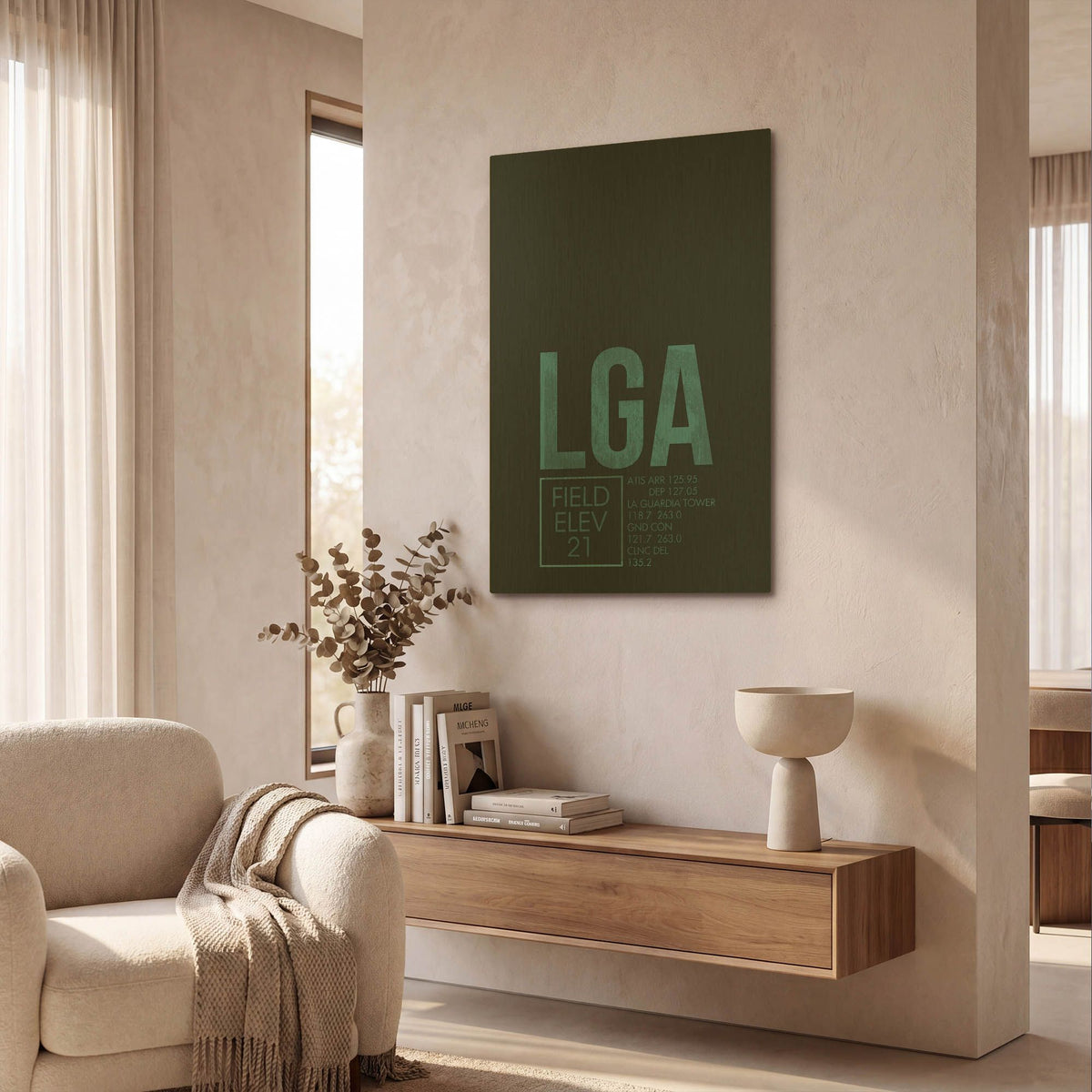 'LGA ATC' By O8 Left Gold Metal Wall Art