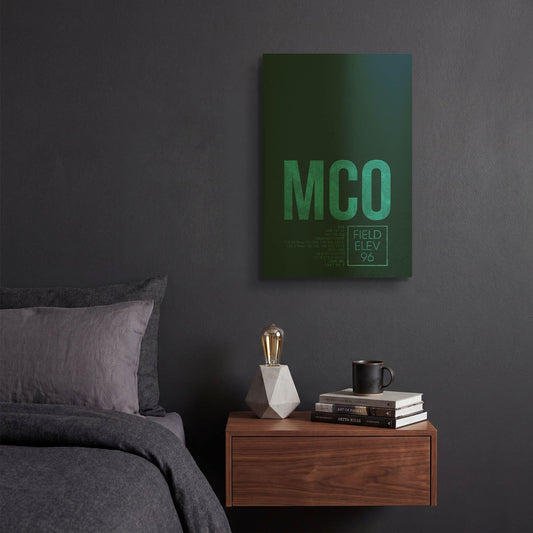 'MCO ATC' By O8 Left Gold Metal Wall Art
