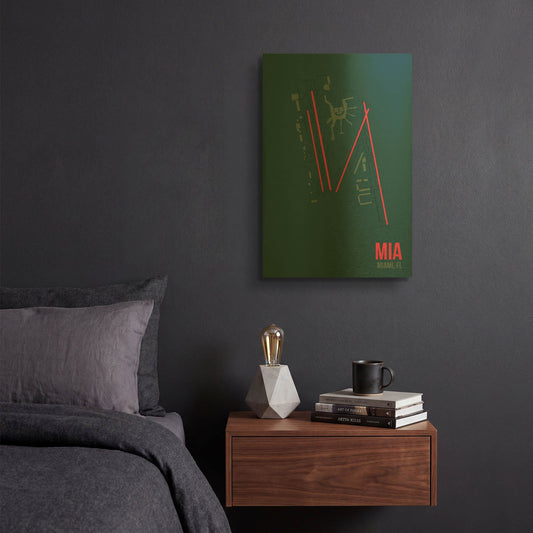 'MIA Airport Layout' By O8 Left Gold Metal Wall Art