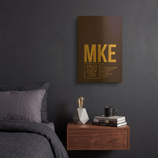 'MKE ATC' By O8 Left Gold Metal Wall Art