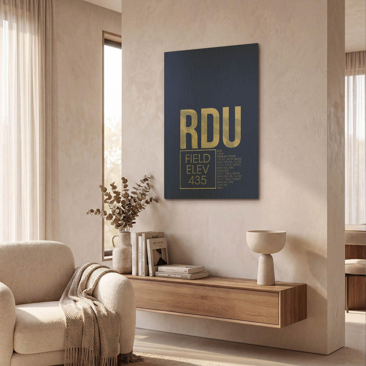 'RDU ATC' By O8 Left Gold Metal Wall Art