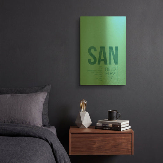 'SAN ATC' By O8 Left Gold Metal Wall Art