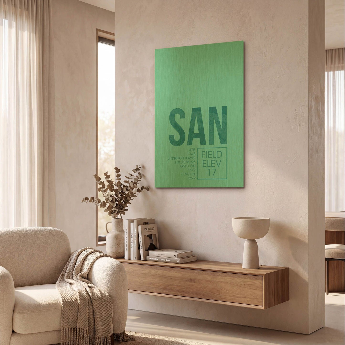 'SAN ATC' By O8 Left Gold Metal Wall Art