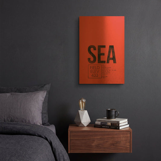 'SEA ATC' By O8 Left Gold Metal Wall Art