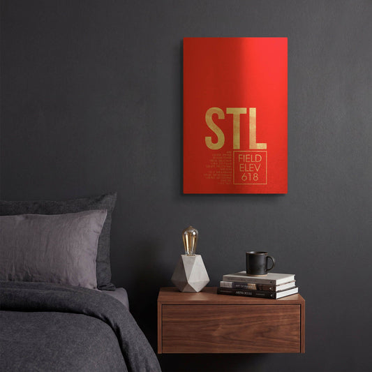 'STL ATC' By O8 Left Gold Metal Wall Art