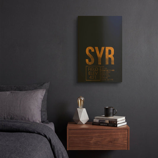 'SYR ATC' By O8 Left Gold Metal Wall Art