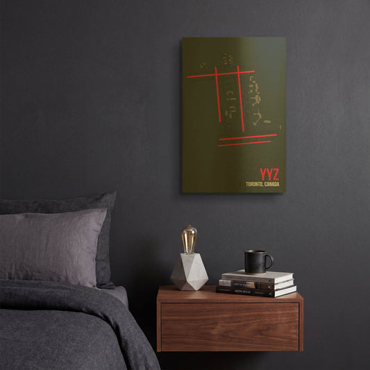 'YYZ ATC' By O8 Left Gold Metal Wall Art