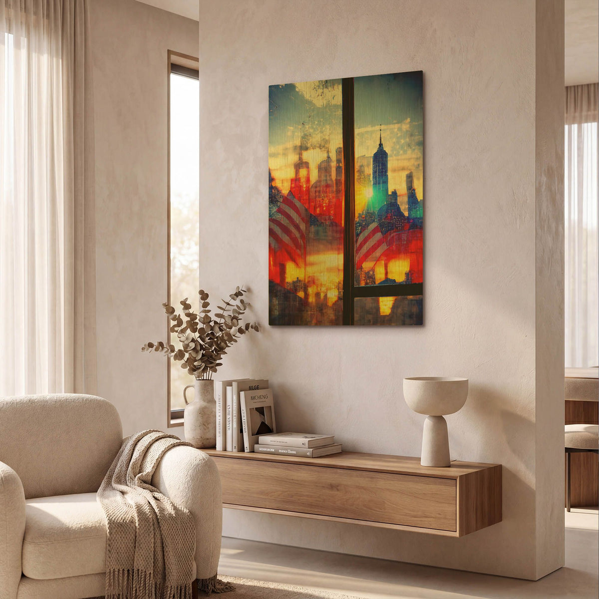 'New York 2' By Ray Heere Gold Metal Wall Art