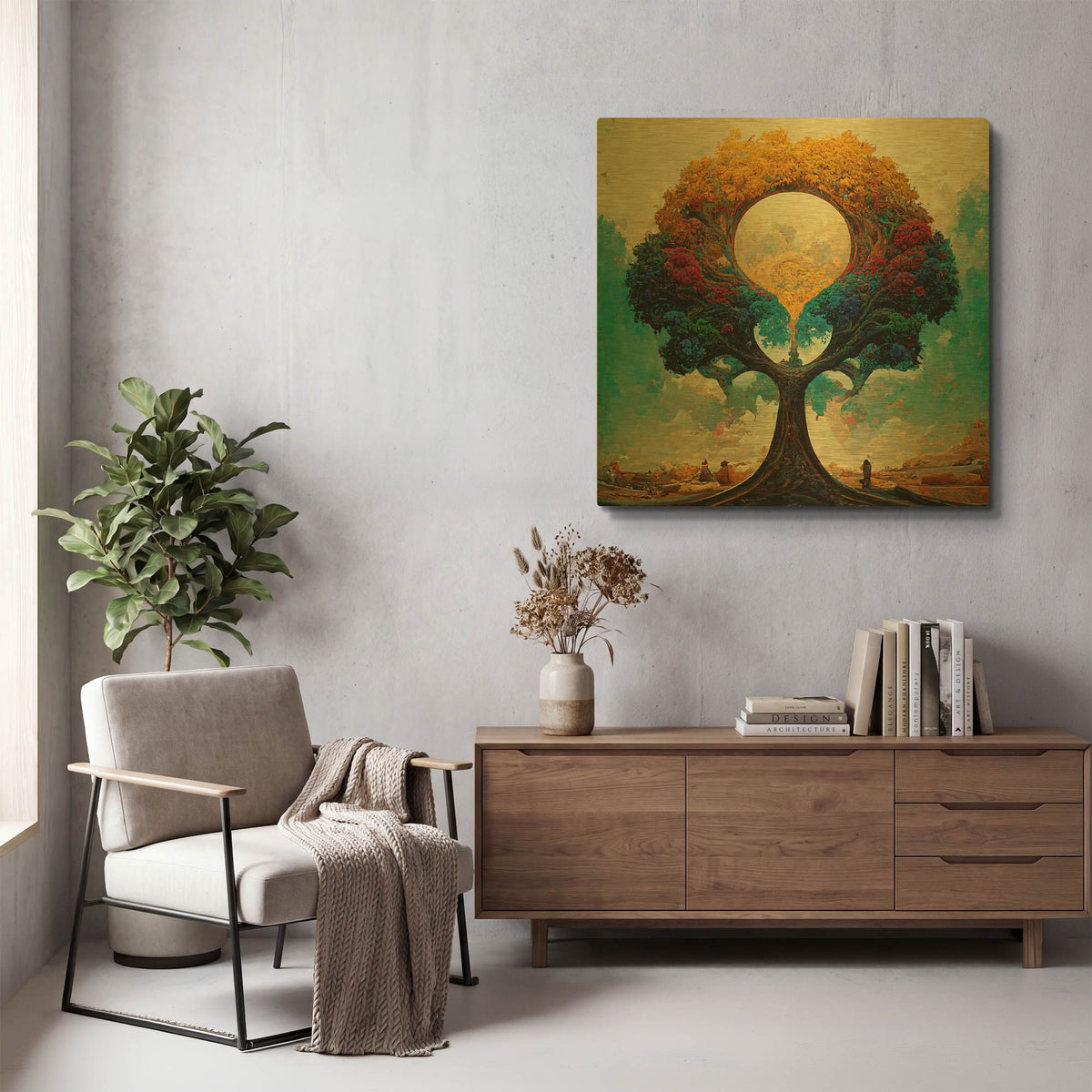 'Tree Of Life 12' By Ray Heere Gold Metal Wall Art