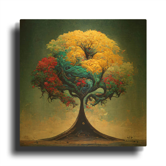 'Tree Of Life 16' By Ray Heere Gold Metal Wall Art