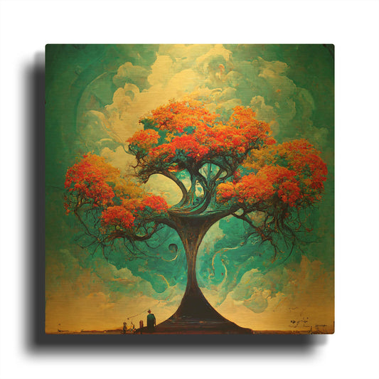 'Tree Of Life 17' By Ray Heere Gold Metal Wall Art