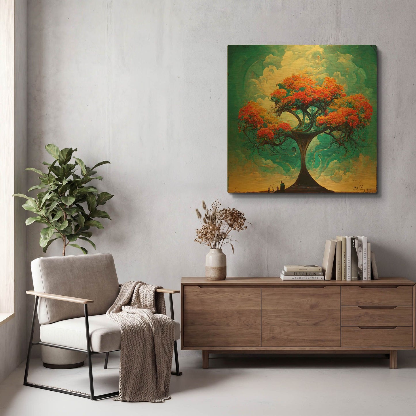 'Tree Of Life 17' By Ray Heere Gold Metal Wall Art