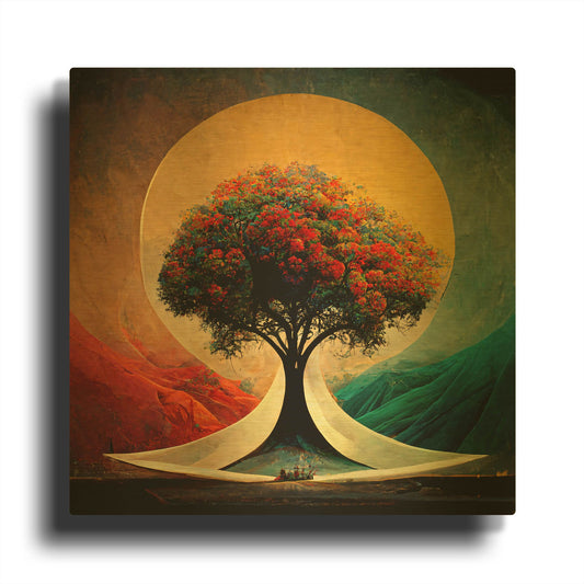 'Tree Of Life 24' By Ray Heere Gold Metal Wall Art