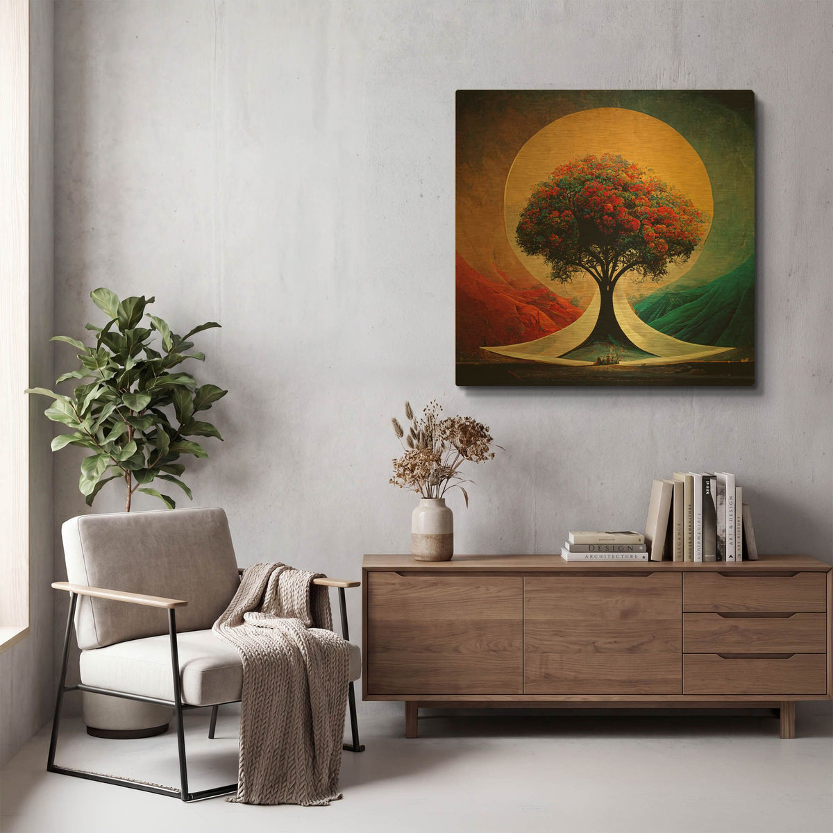 'Tree Of Life 24' By Ray Heere Gold Metal Wall Art