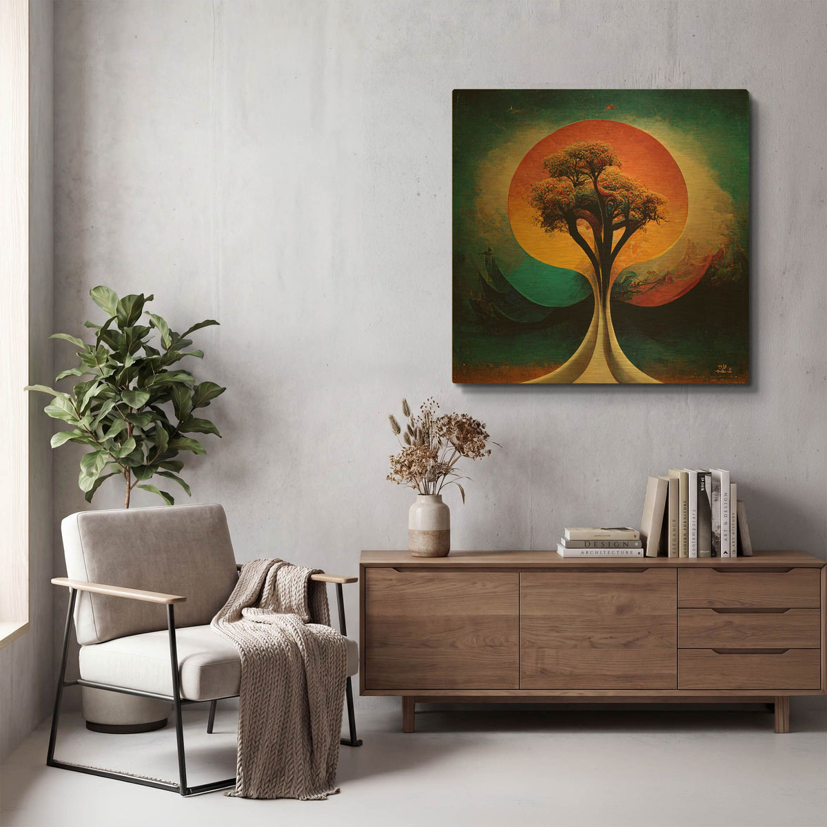 'Tree Of Life 28' By Ray Heere Gold Metal Wall Art