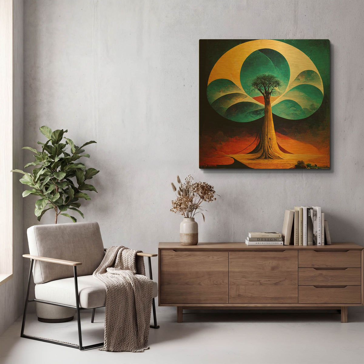 'Tree Of Life 34' By Ray Heere Gold Metal Wall Art
