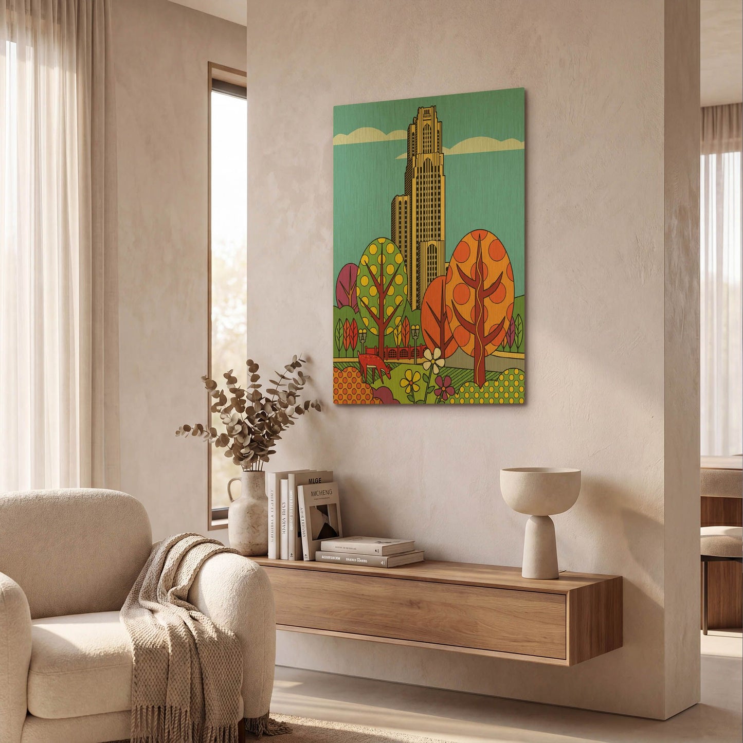 'Cathedral Of Learning Pittsburgh' By Ron Magnes Gold Metal Wall Art