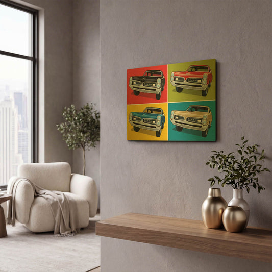 '1967 GTO Classic Car' By Ron Magnes Gold Metal Wall Art