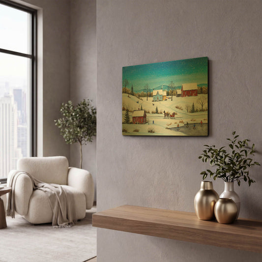 'Falling Snow' By Sharon Mark Gold Metal Wall Art