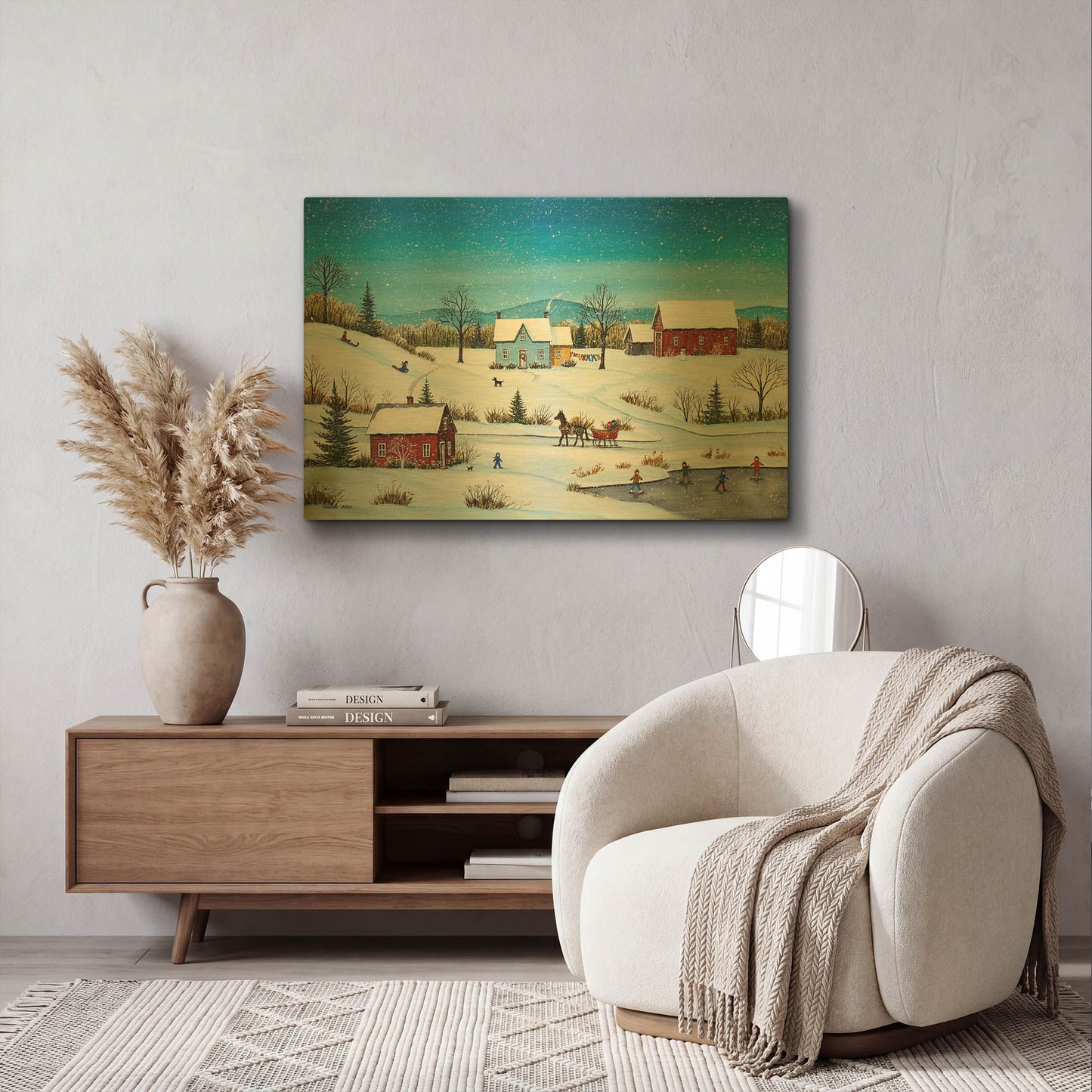 'Falling Snow' By Sharon Mark Gold Metal Wall Art
