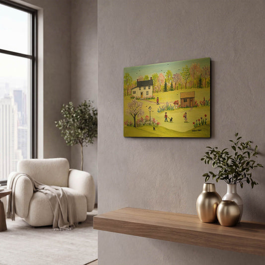 'In the Garden' By Sharon Mark Gold Metal Wall Art
