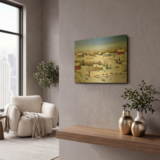 'Majestic Winter' By Sharon Mark Gold Metal Wall Art