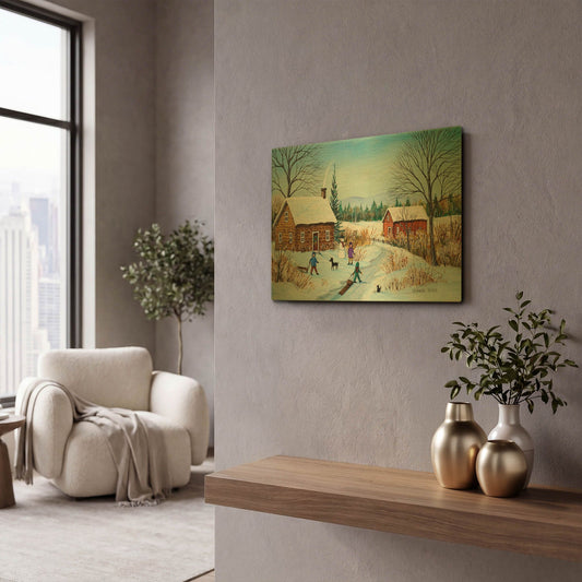 'Winter Path' By Sharon Mark Gold Metal Wall Art